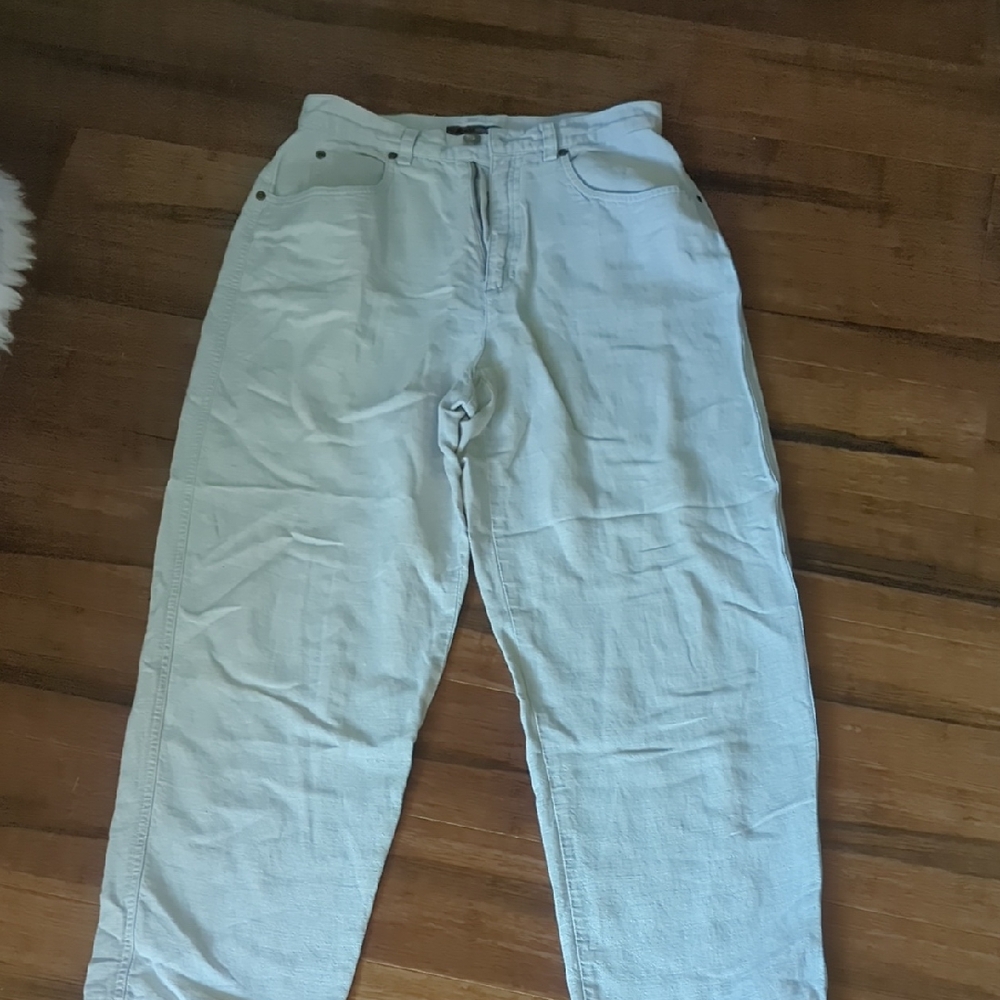 Liz Claiborne Cream Linen Pants